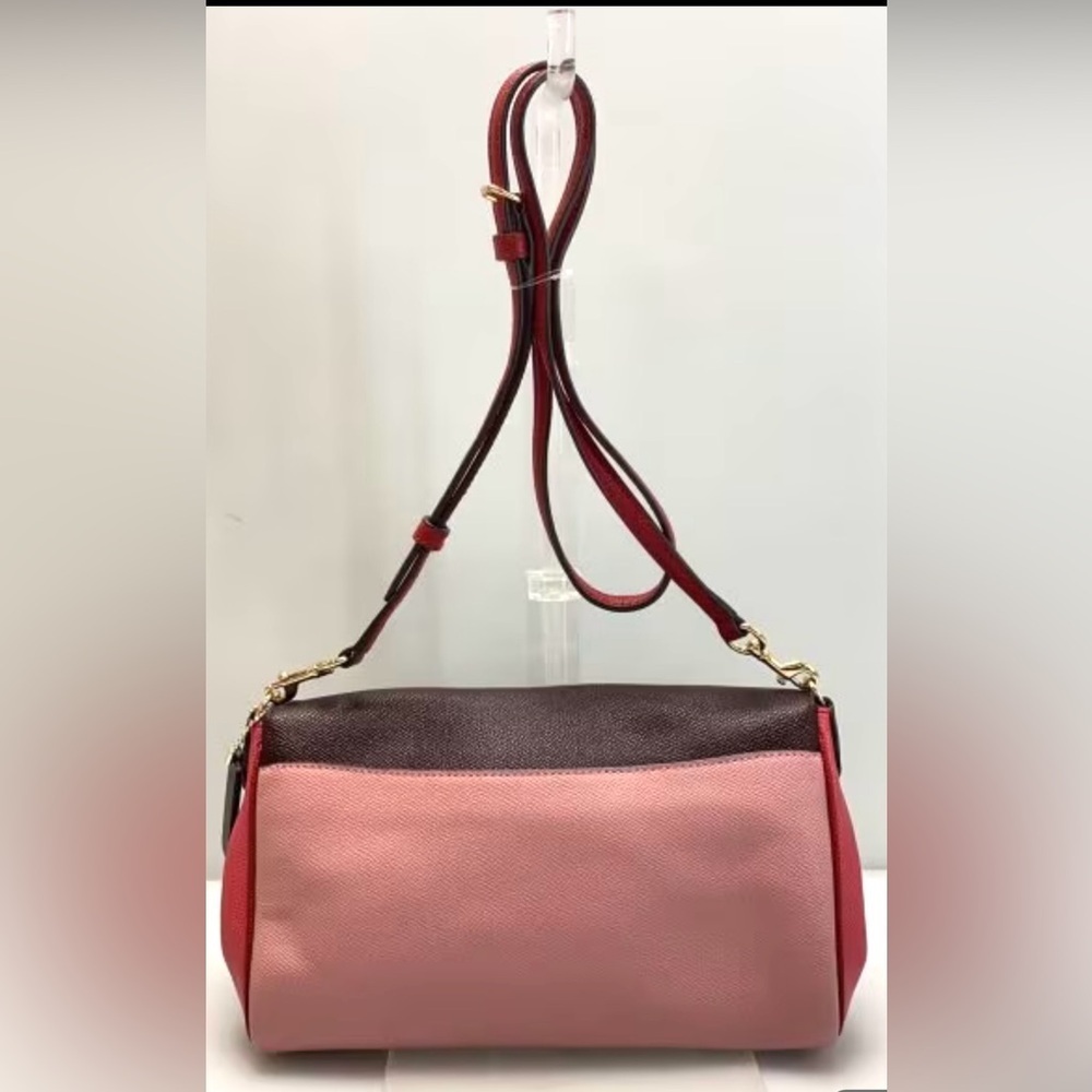 Coach Colorblock Satchel | Pink Red Plum Leather‎ | Preppy Chic Y2K Quiet Luxury - Picture 3 of 11